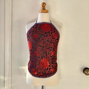90’s Elegant Brocade Halter Top